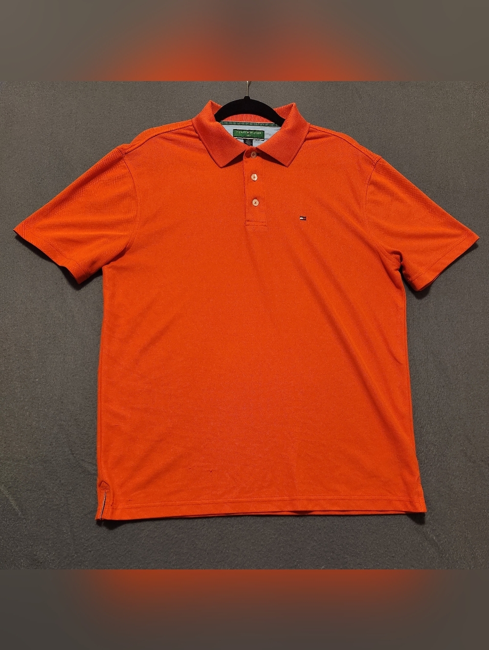 Tommy Hilfiger Polo Shirt Men Size Medium Orange Golf